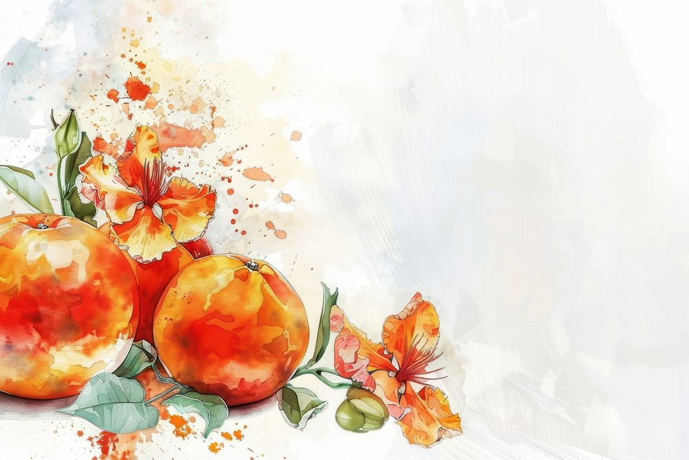 Pomander Bouquet painting pomegranate graphics.