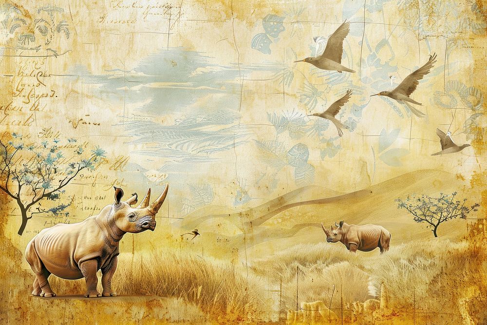 Rhinocerros rhino livestock wildlife.