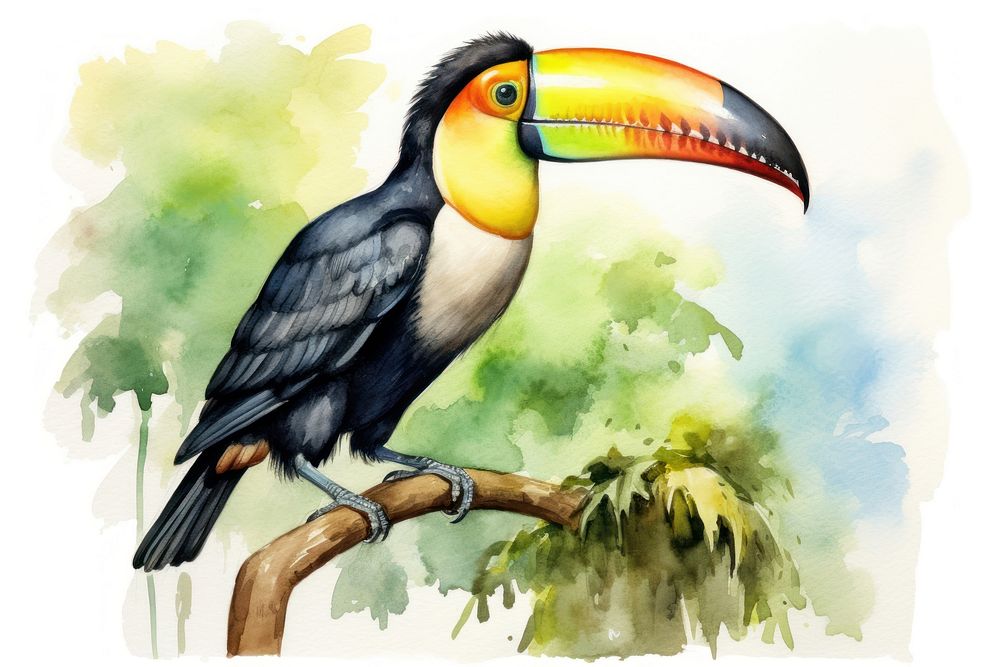 Illustration of toucan bird animal beak.