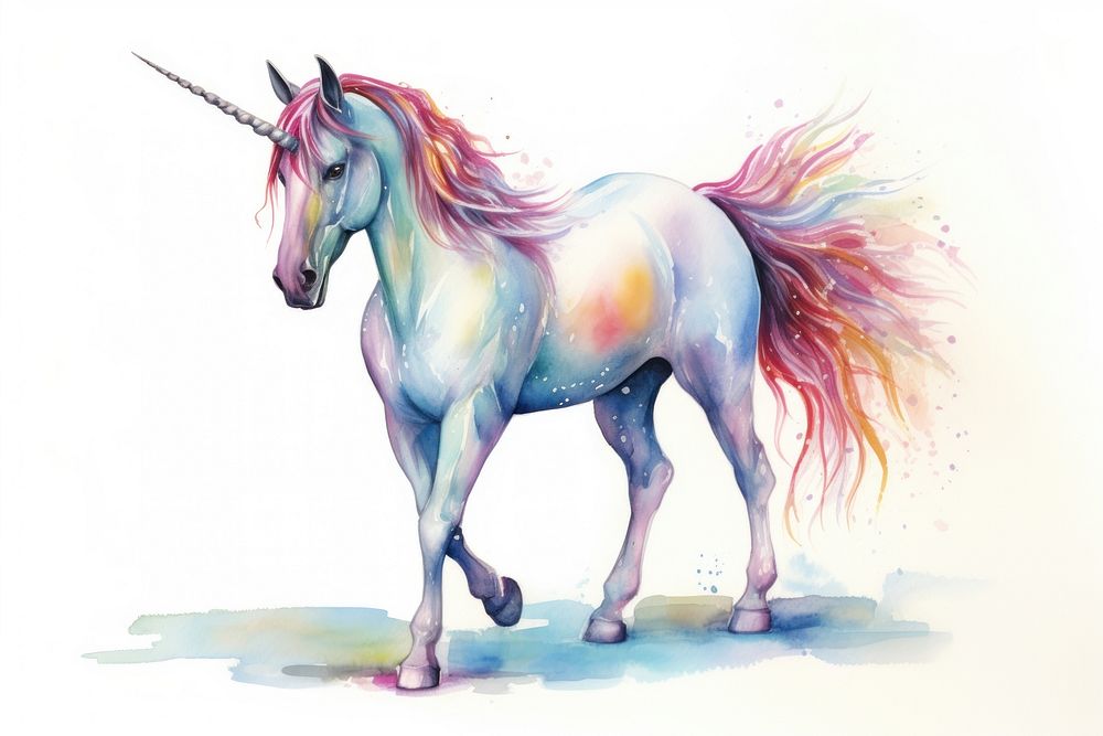 Illustration of unicorn art illustrated drawing.