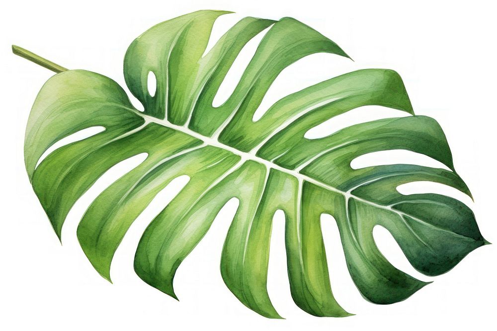 Illustration of monstera leaf plant fern.