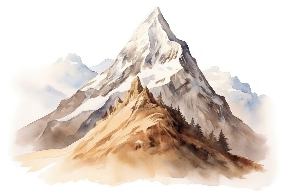 Illustration of mountain landscape outdoors scenery.