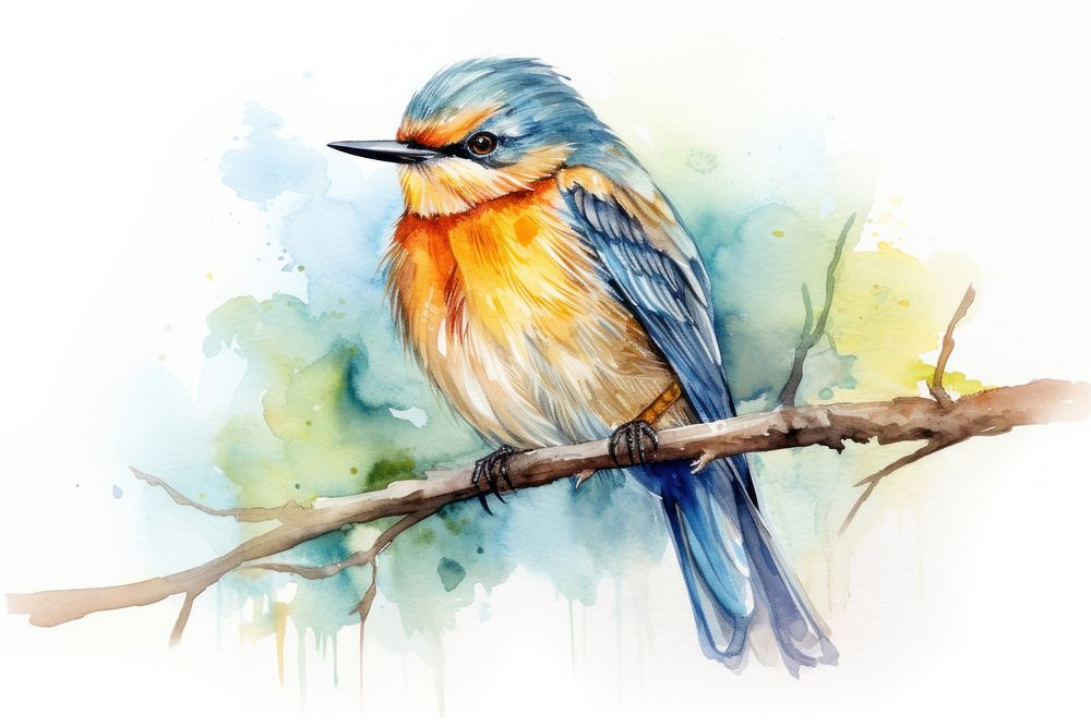 Illustration of own bird bluebird animal jay.