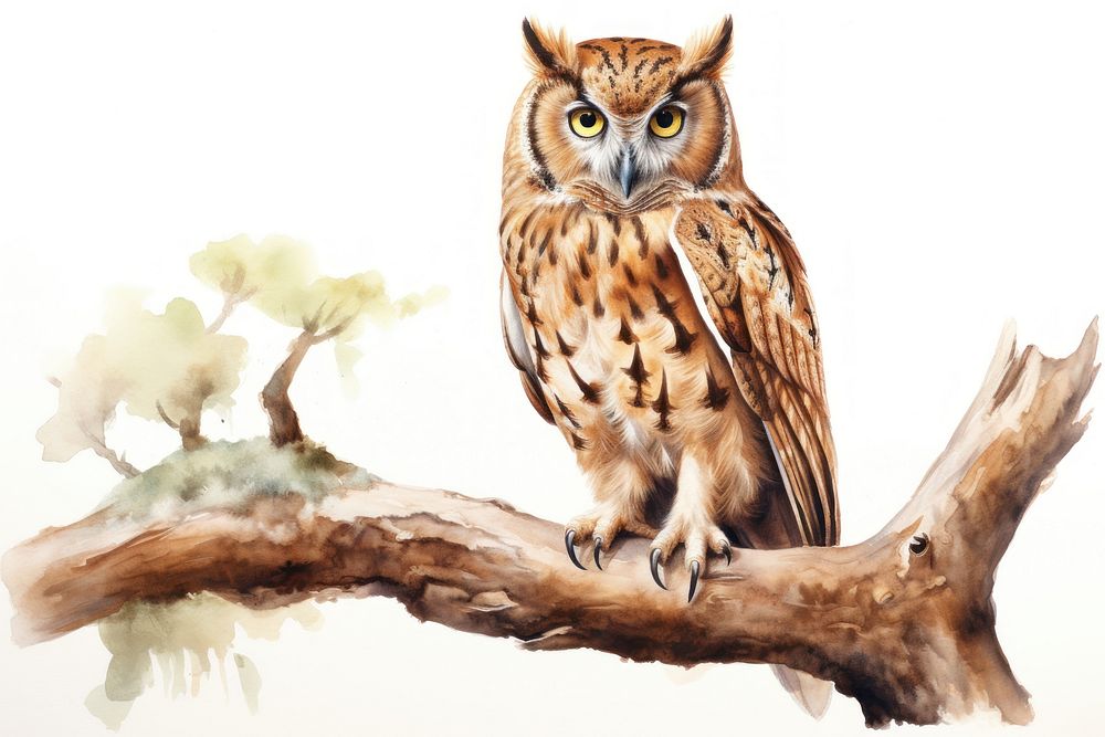Illustration of owl bird animal beak.