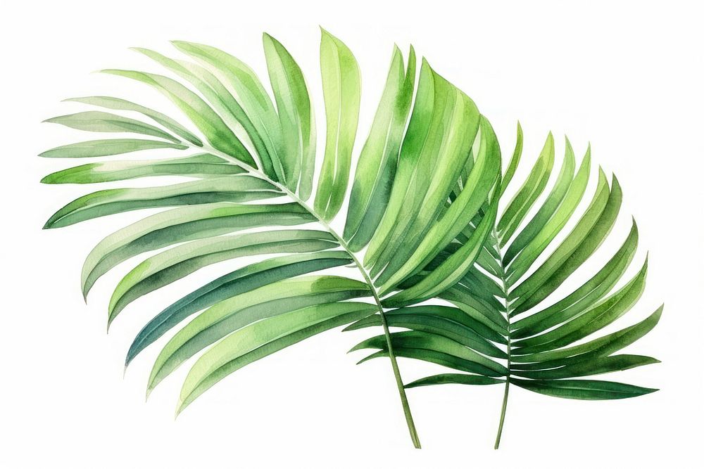 Illustration of palm leaf plant fern tree.