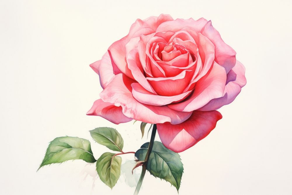 Illustration of rose blossom flower plant.