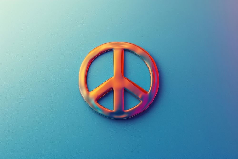 Peace sign machine symbol emblem.