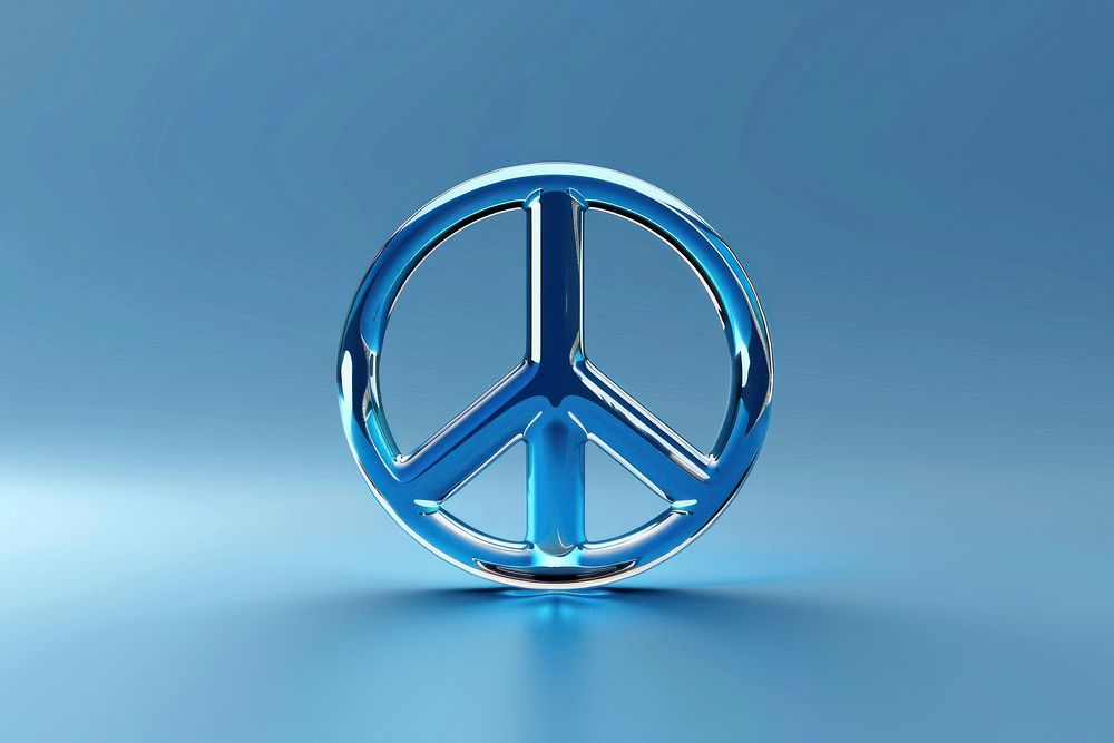 Peace sign machine emblem symbol.