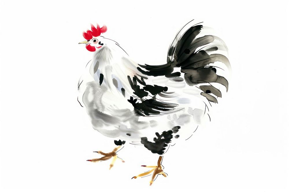 Chicken Japanese minimal chicken poultry rooster.