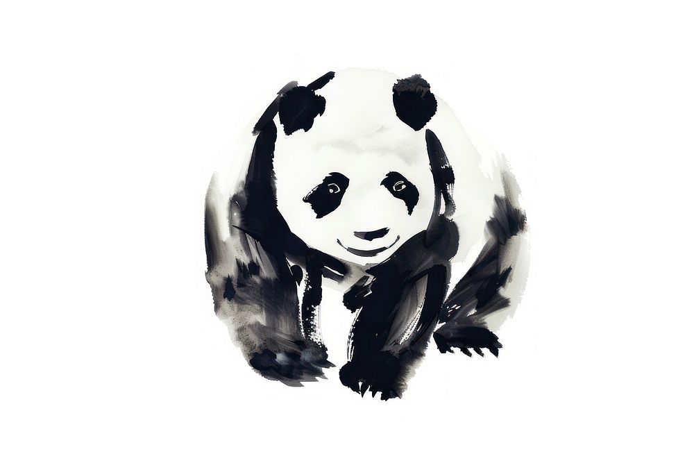 Panda Japanese minimal wildlife stencil wedding.