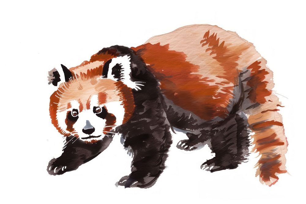 Red panda Japanese minimal wildlife animal mammal.