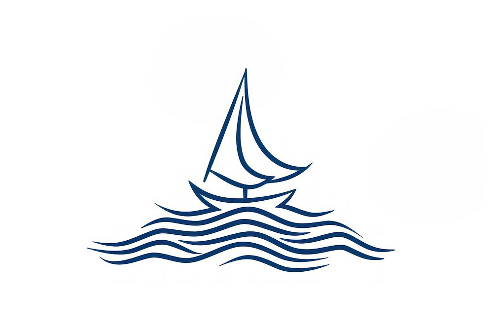 Simple Sailboat dhow boat ship logo animal shark.