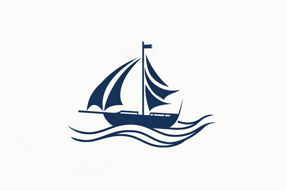 Simple Sailboat dhow boat ship sailboat logo transportation.