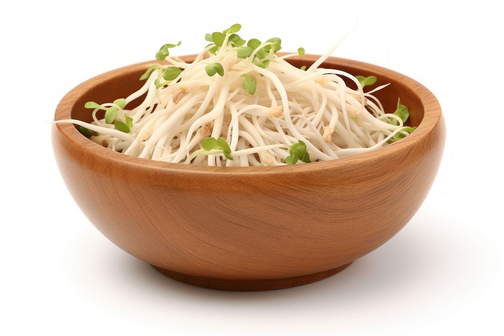 Bean sprout in a wooden bowl vegetable produce noodle.
