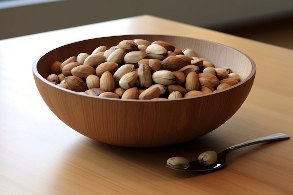 Nutty in bowl cutlery produce spoon.