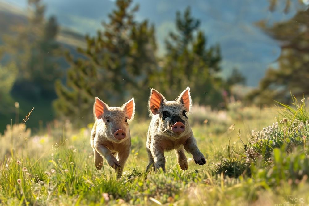 Pigs pig outdoors wildlife.