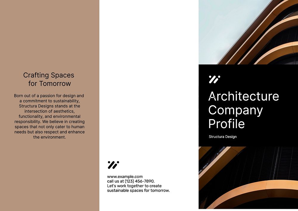 Architecture company profile brochure template, editable design