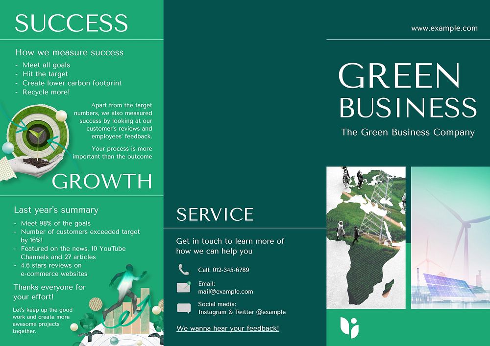 Green business brochure template  design