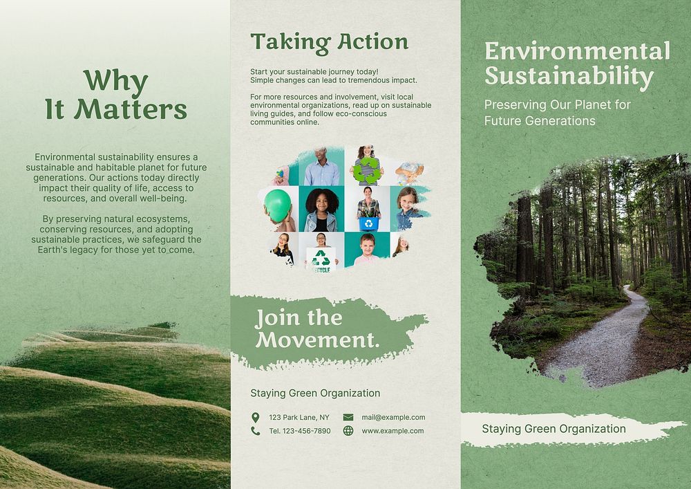 Environmental sustainability brochure template, editable design