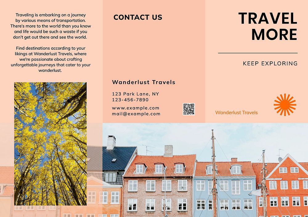 Travel agency brochure template, editable design