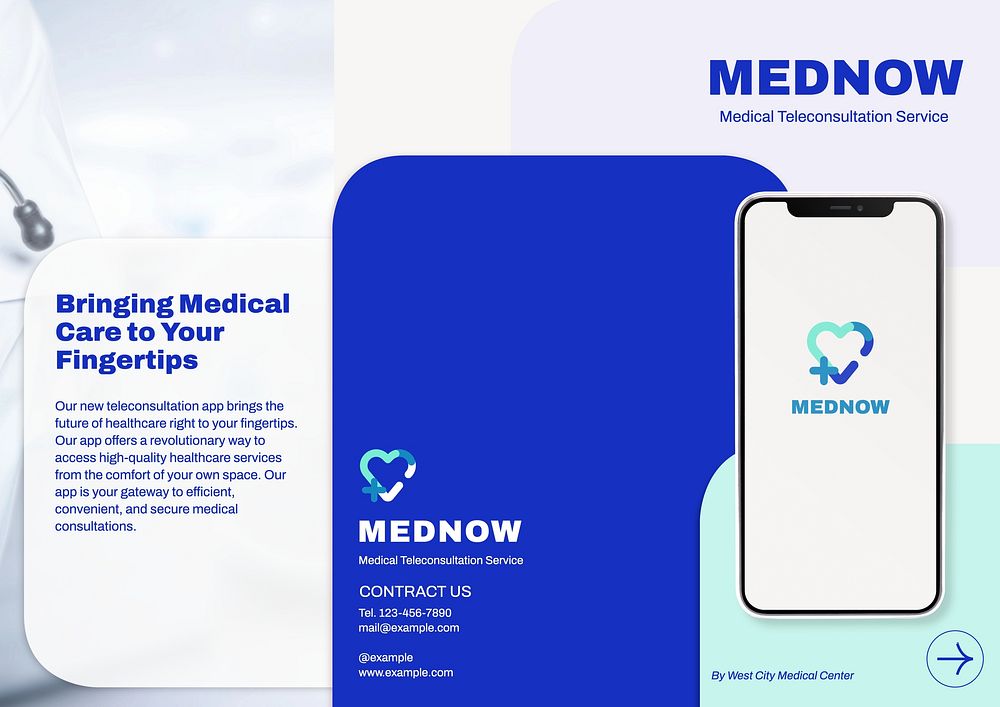 Medical app brochure template  design
