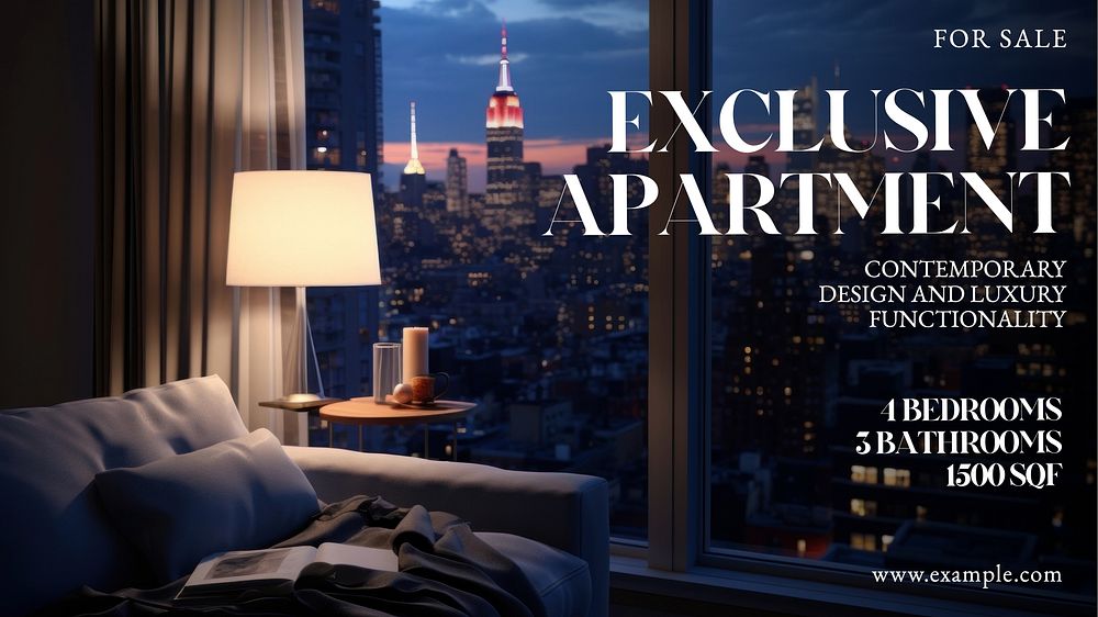 Exclusive apartment for sale blog banner template