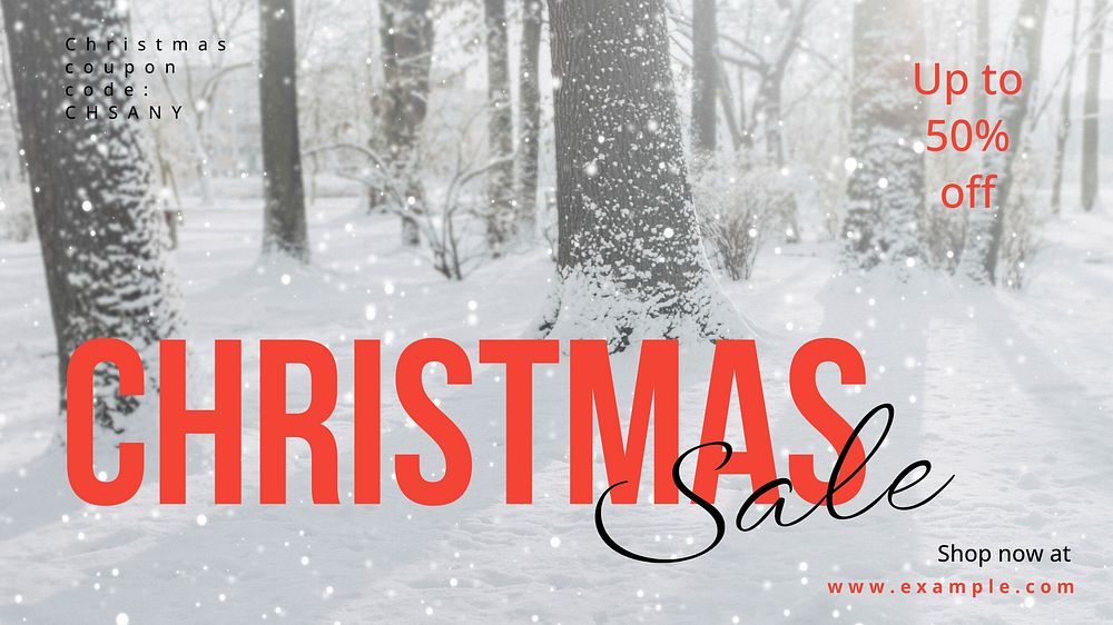 Christmas sale blog banner template, editable text