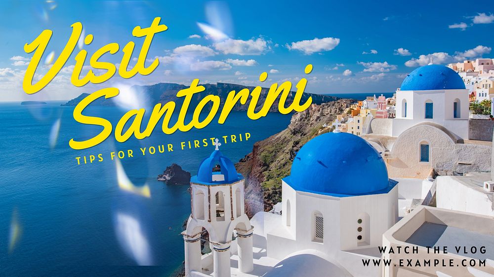Visit Santorini blog banner template