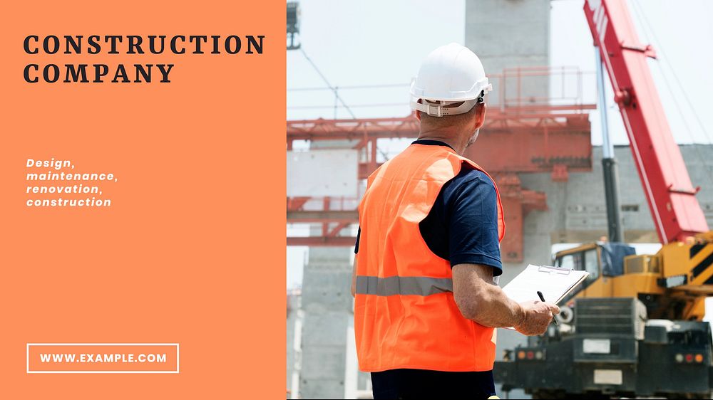 Construction company blog banner template
