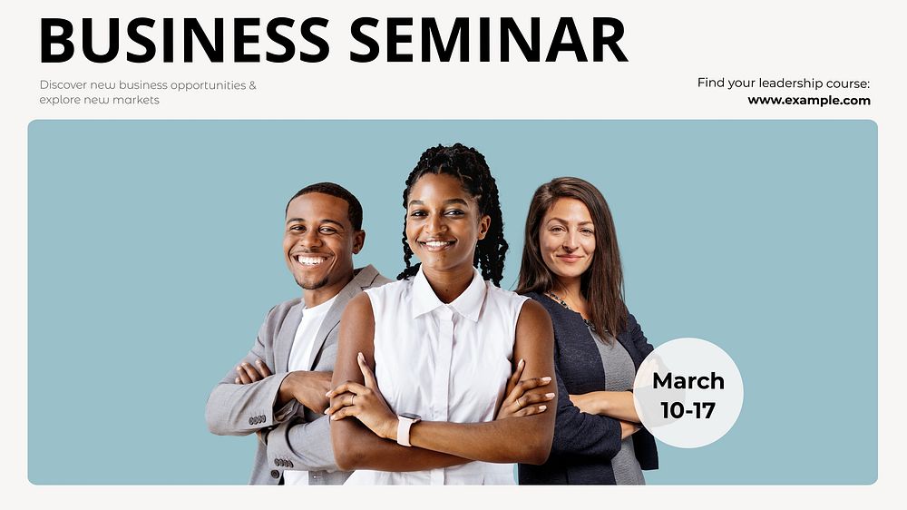 Business Seminar  blog banner template, editable text