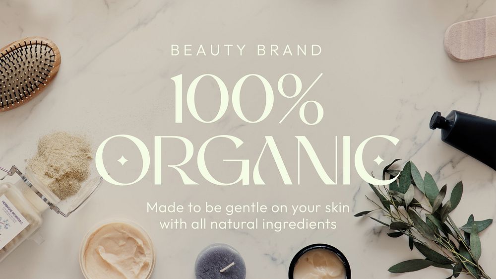 Organic beauty product blog banner template
