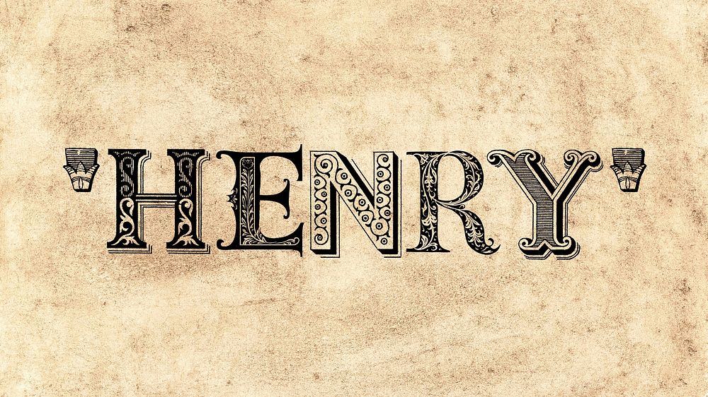 Henry word in classic alphabet art illustration