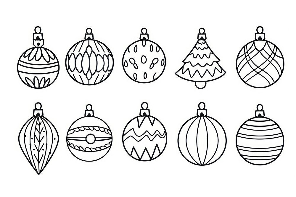 Minimalist symmetrical christmas ornaments accessories illustrated chandelier.