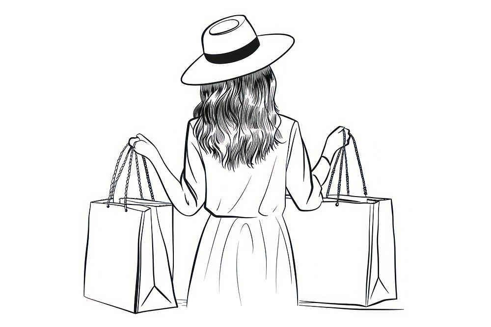 Minimalist symmetrical shopping accessories illustrated accessory.