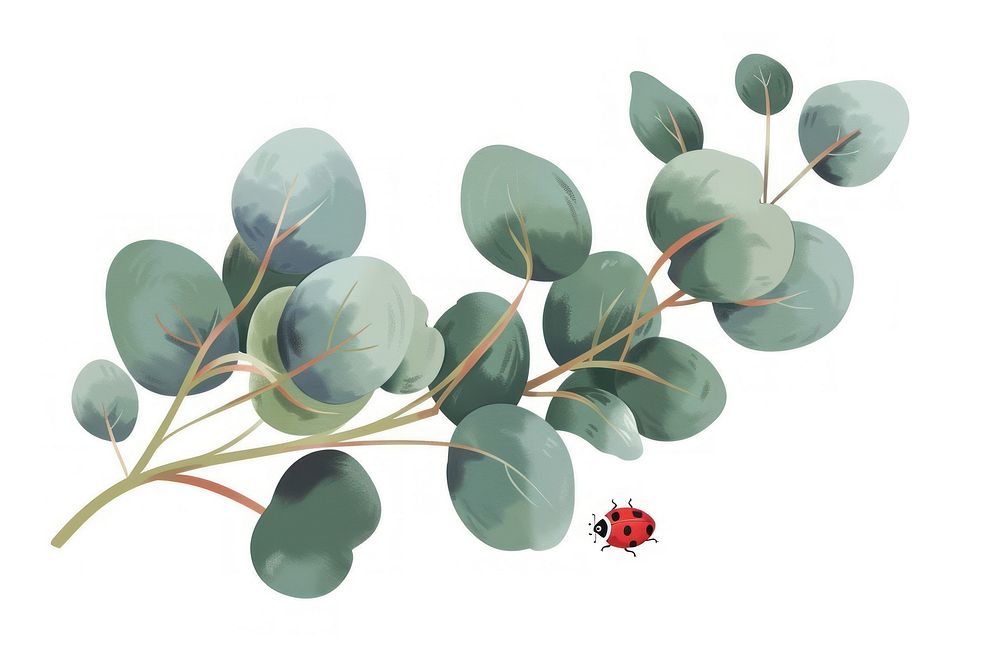 Eucalyptus with ladybug invertebrate chandelier balloon.