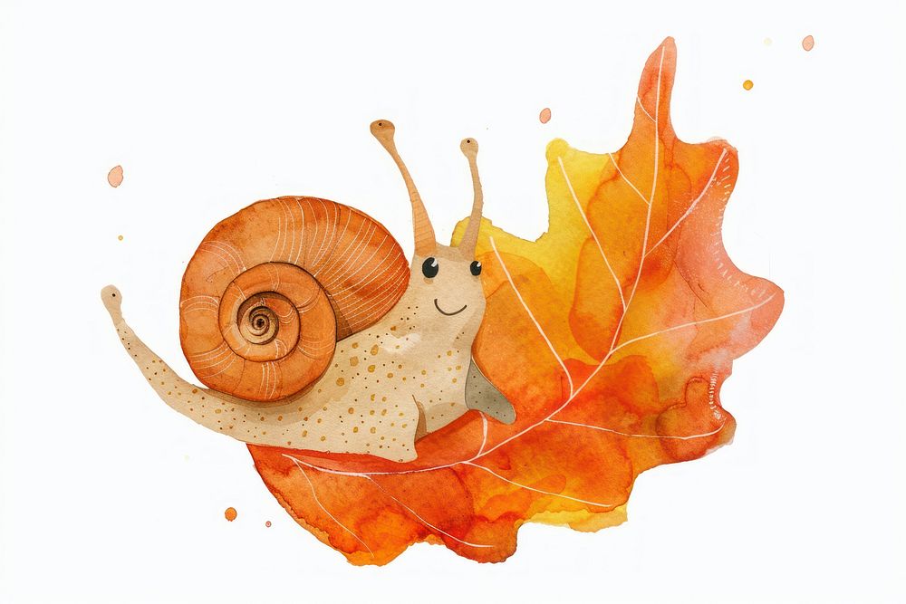 Snail in fall leaf invertebrate animal insect.