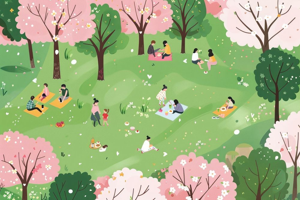 Park blossom picnic grass.