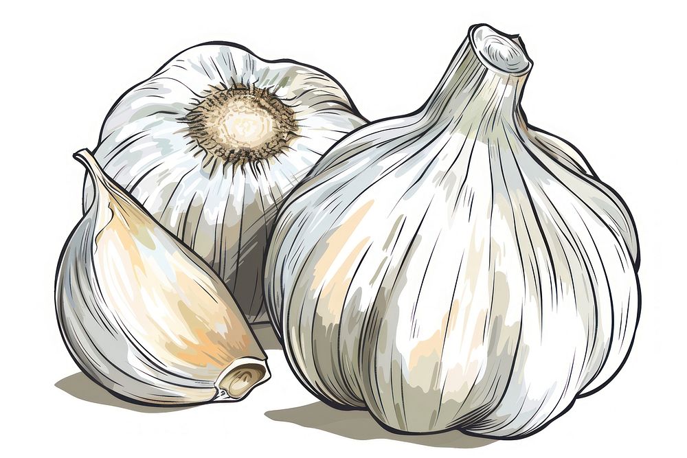 A vector graphic of garlic vegetable produce bottle.