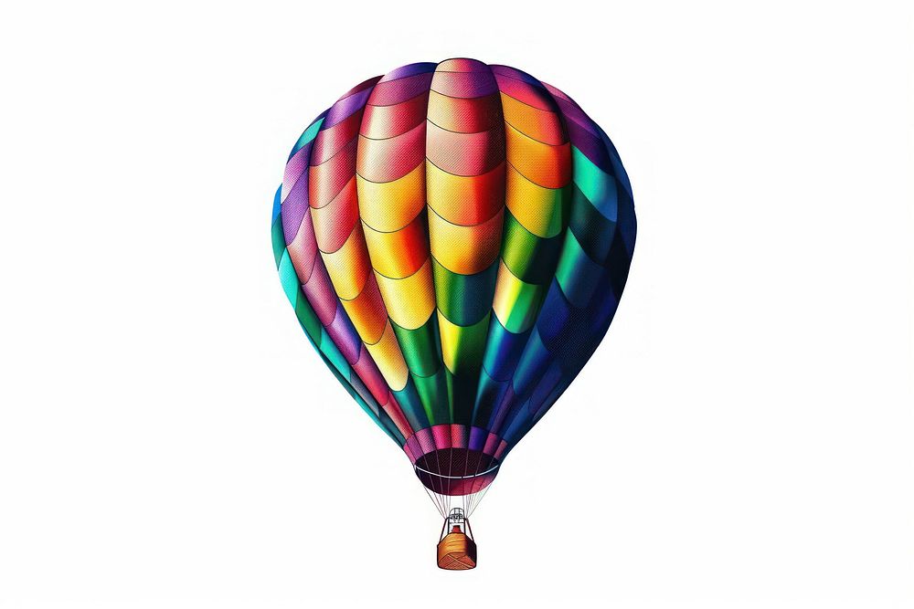 A vector graphic of hot air balloon transportation aircraft dynamite.