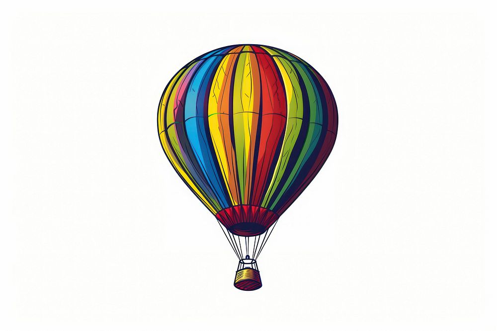 A vector graphic of hot air balloon transportation aircraft vehicle.