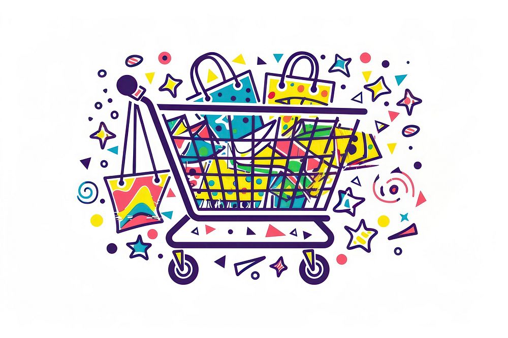 A vector graphic of shopping dynamite weaponry shopping cart.