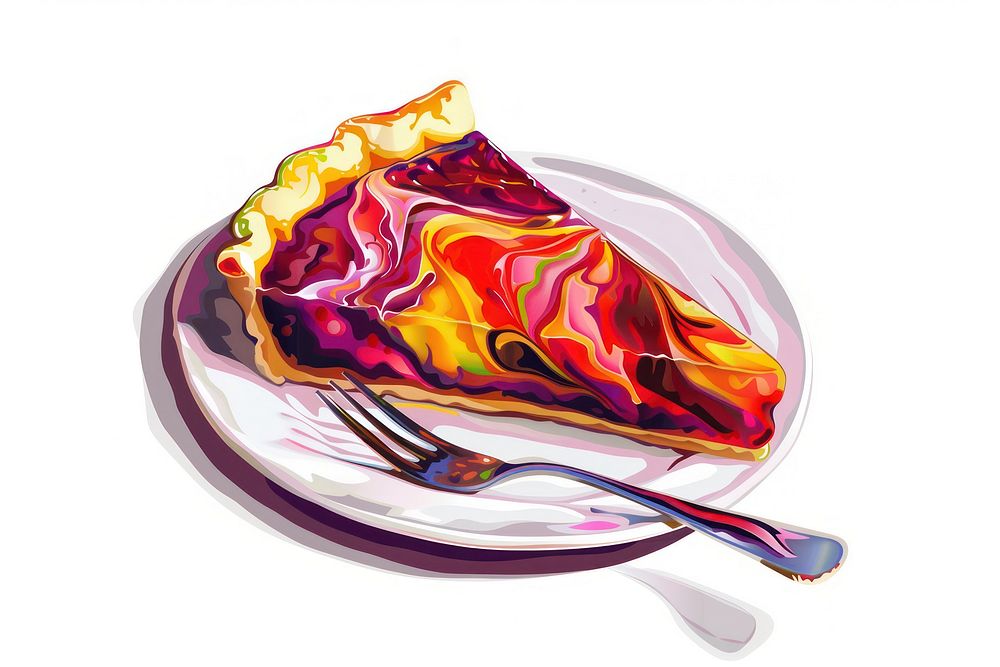 A vector graphic of pie cutlery dessert pastry.