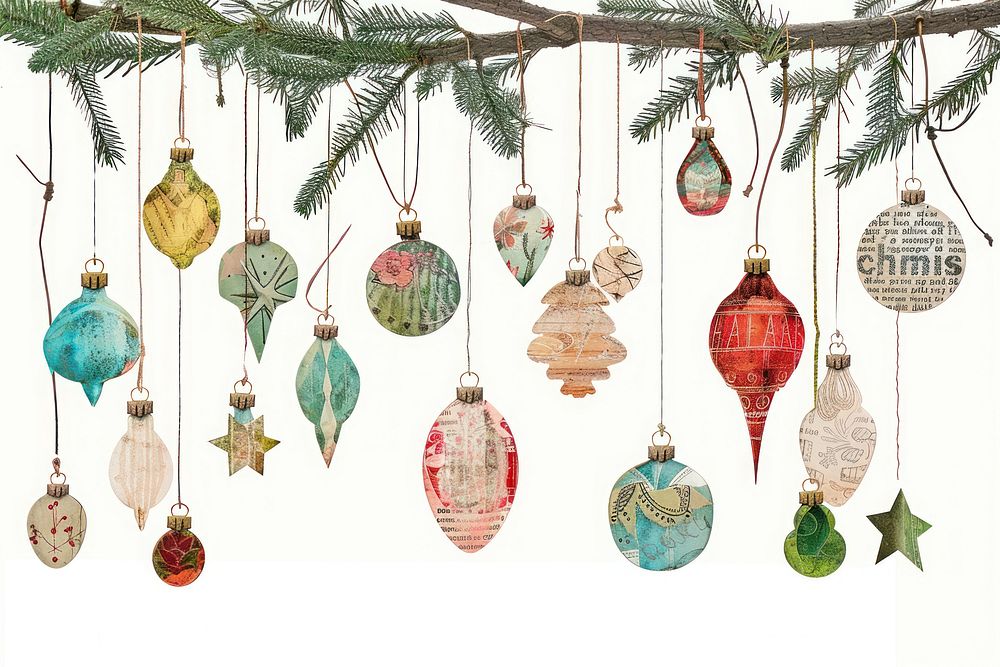 Christmas ornament shape collage cutouts accessories accessory festival.