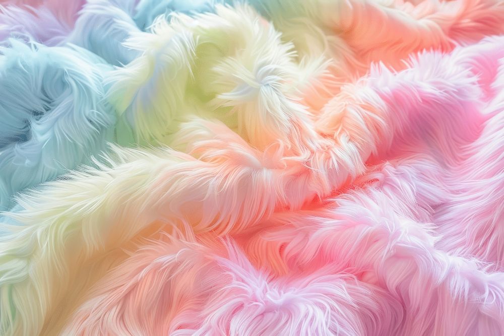 Fluffy rainbow fabric background clothing apparel animal.