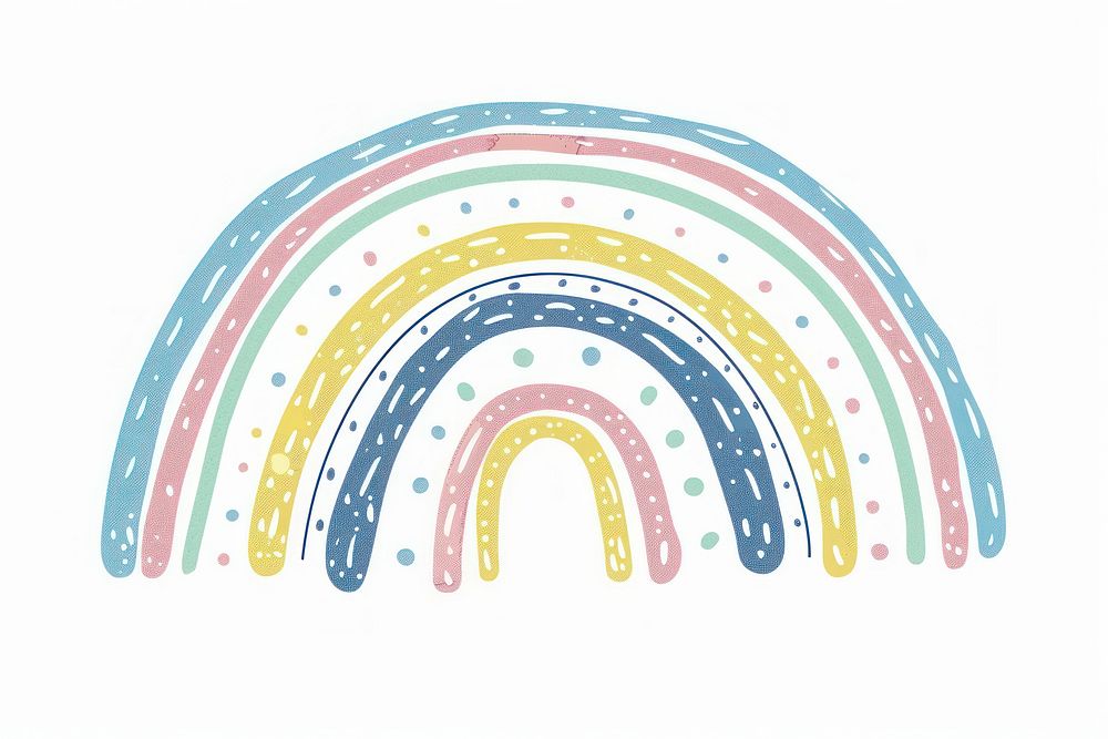 Rainbow doodle horseshoe pattern.