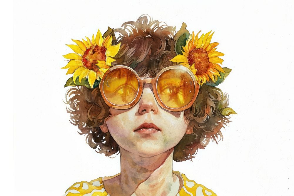 Sunglasses sunflower art accessories.