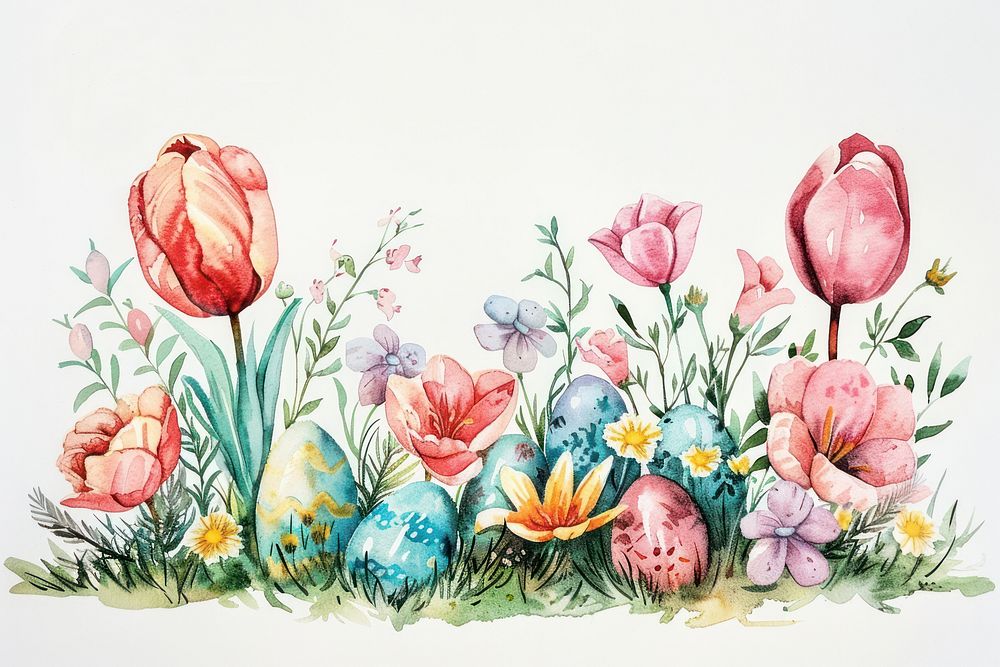 Flower art illustrated painting.