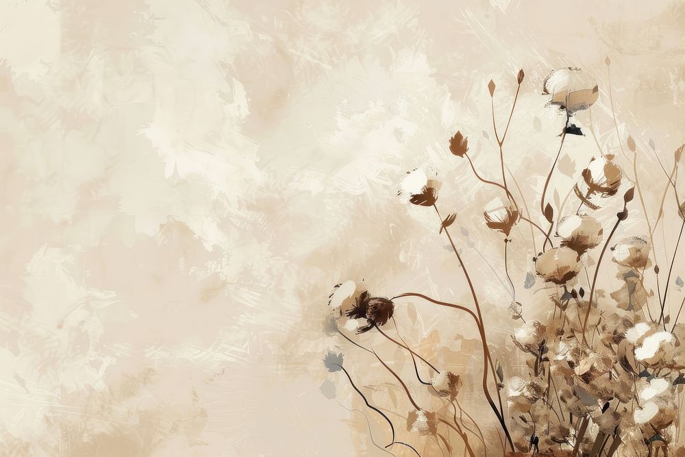 Beige background painting cotton art.