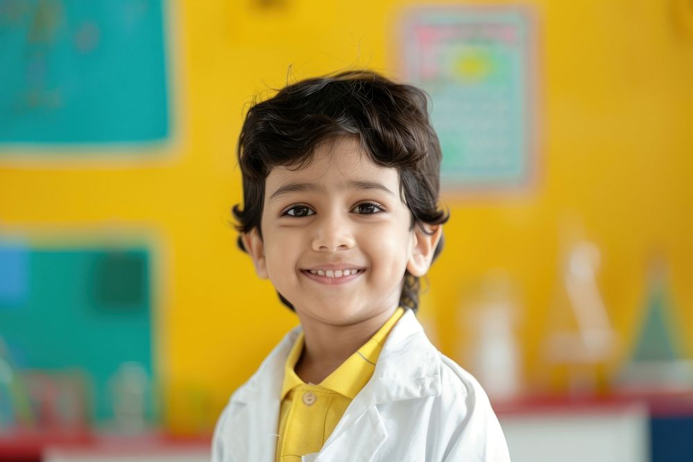 South asian kid person female doctor.