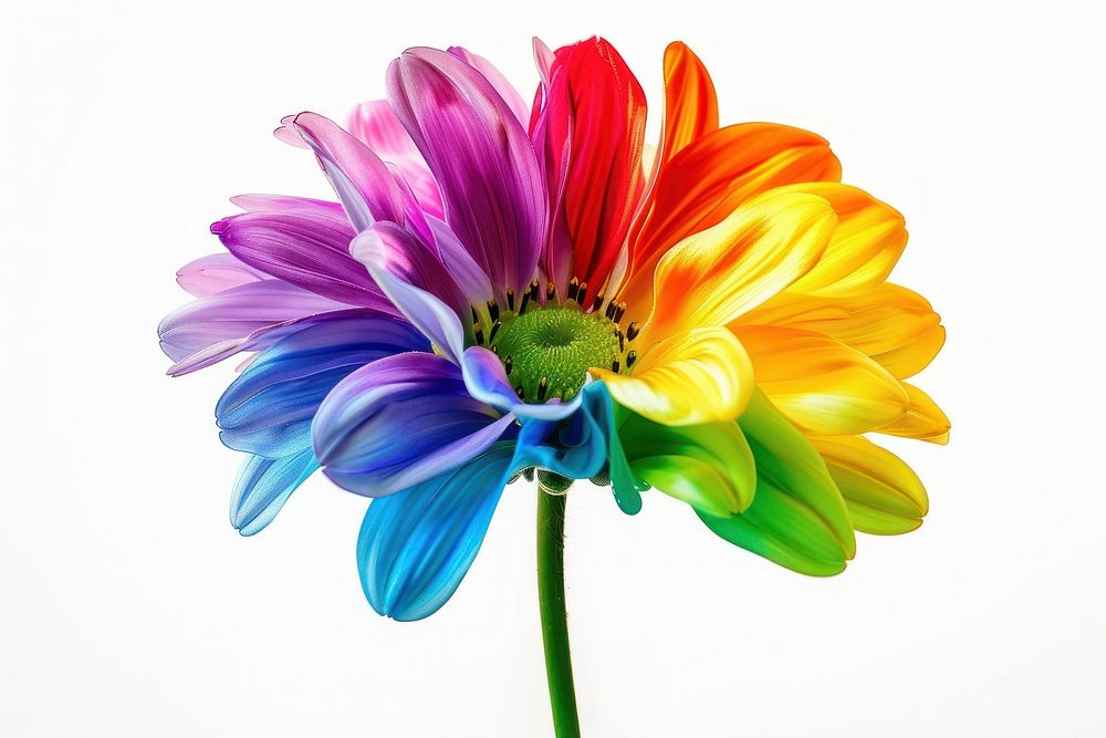 Colorful rainbow flower asteraceae blossom anemone.